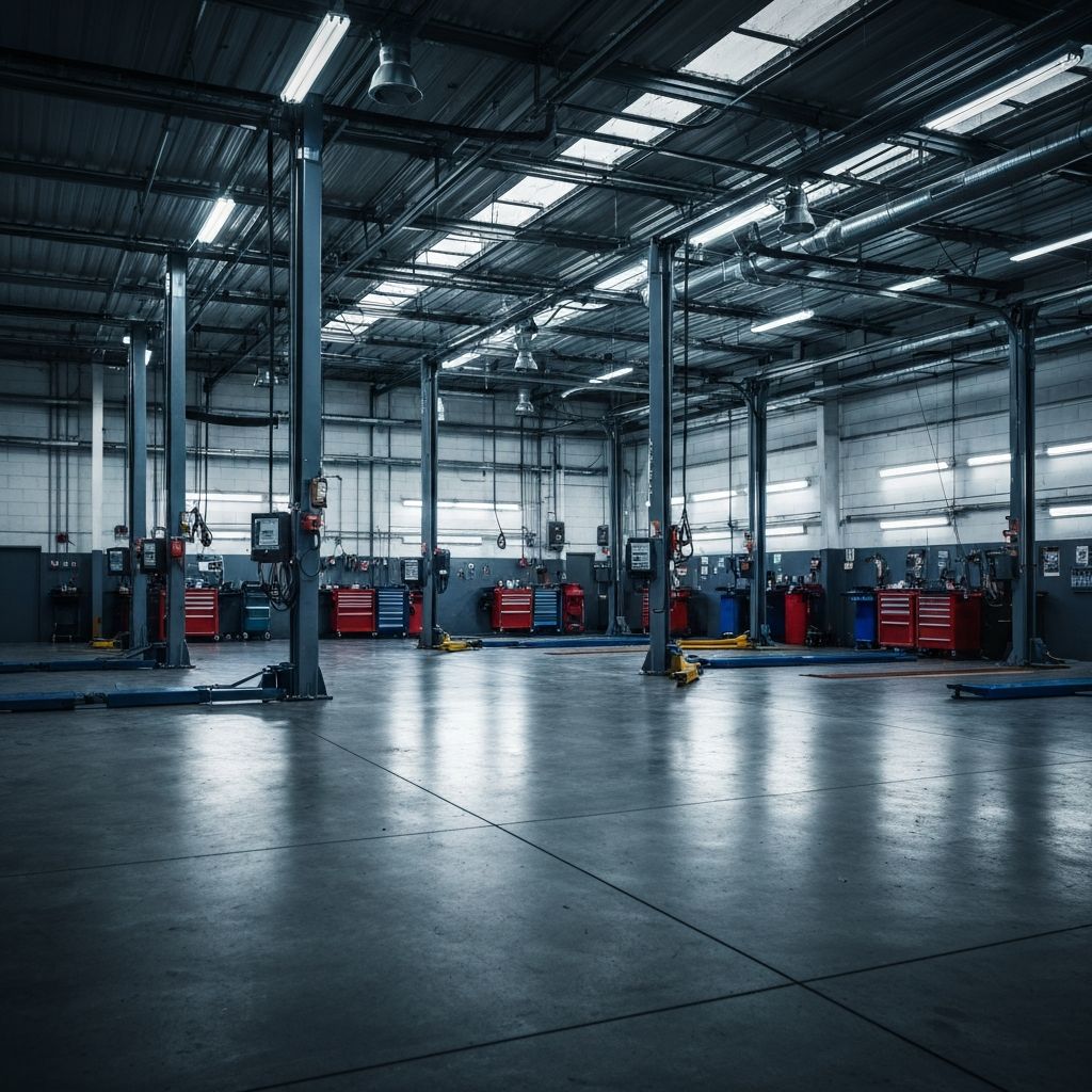 Auto repair shop interior